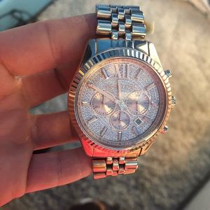 MK rose gold watch